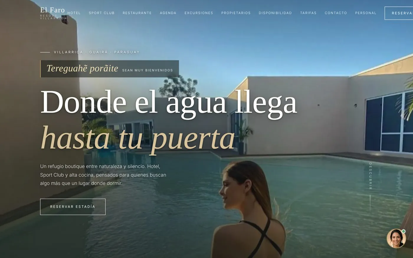 Web de El Faro Resort